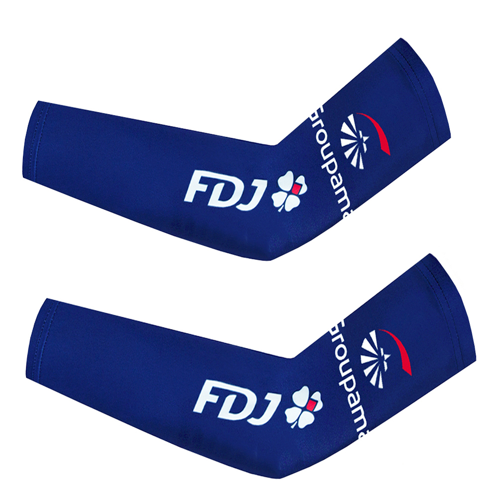 Team Sports - Sarung lengan bersepeda MTB FDJ Group,