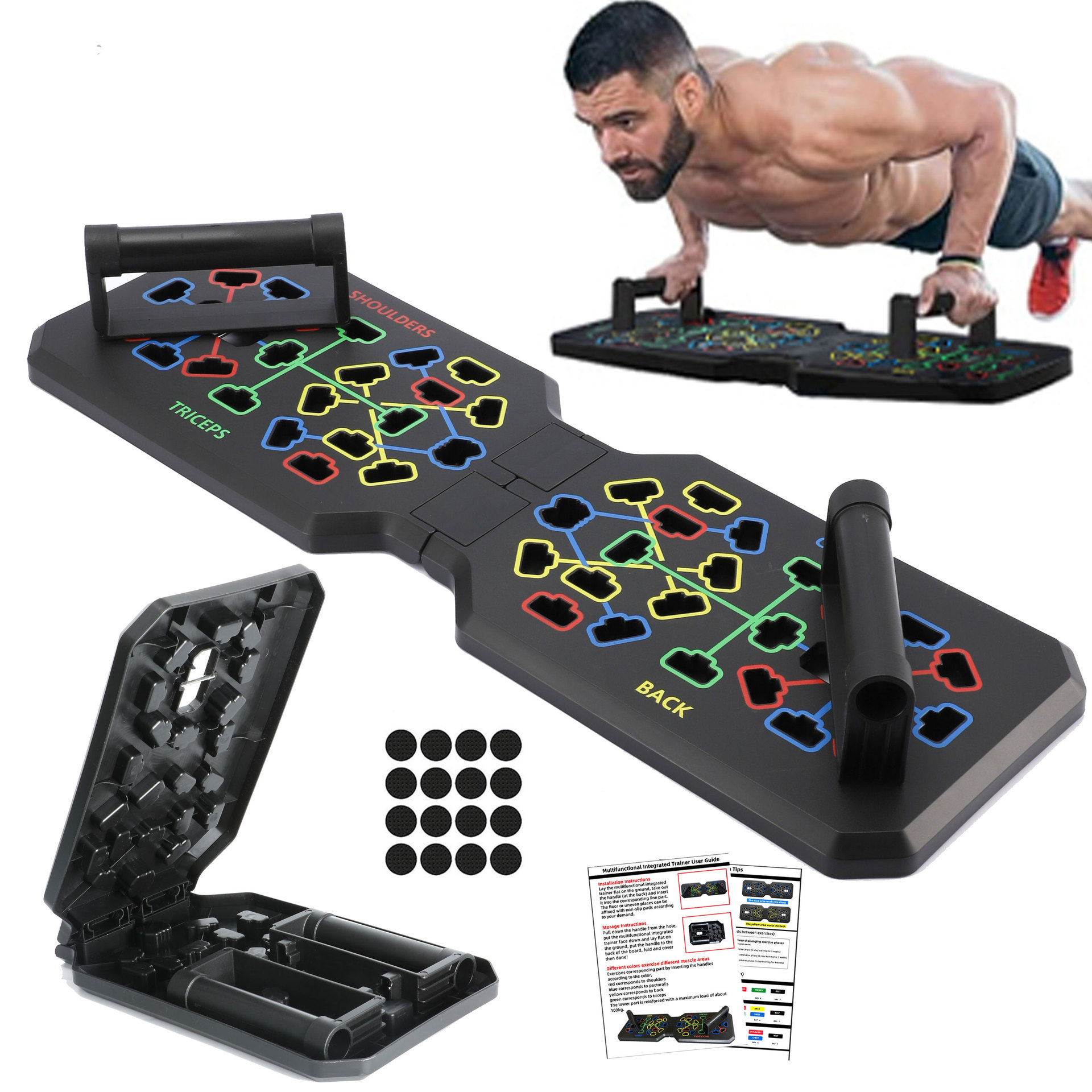 Sistem Papan Push-Up Lipat, St - Push Up Board Foldable Multi Function ulasan dan harga