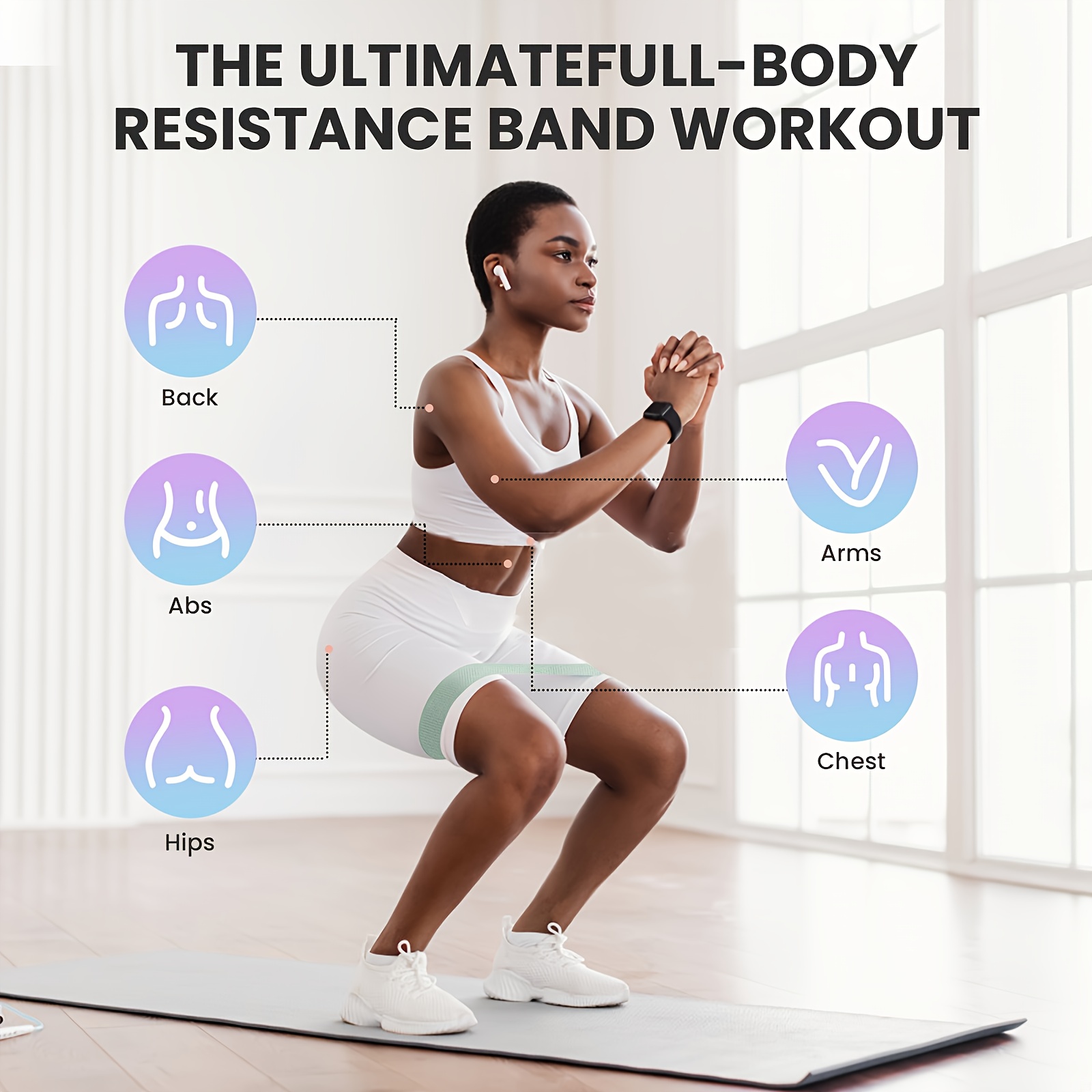 1 Buah/4 Buah Gelang Resistens - Pilates Bar Kit With Resistance Bands ulasan dan harga
