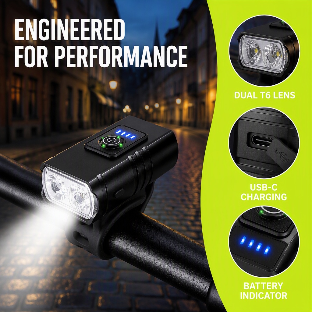 Lampu Sepeda LED Isi Ulang USB - Rechargeable Bicycle Headlight 1000 Lumen ulasan dan harga