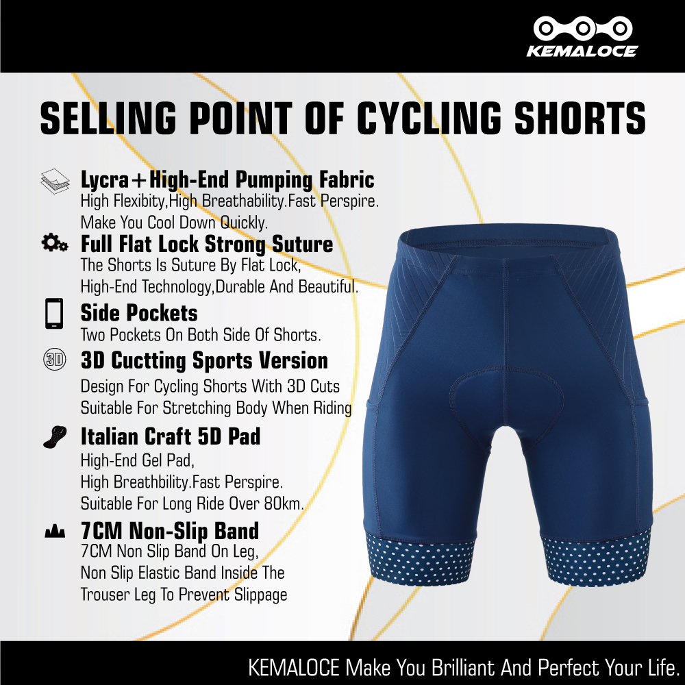 KEMALOCE Celana Pendek Bersepe - Padded Cycling Shorts 5D Gel ulasan dan harga